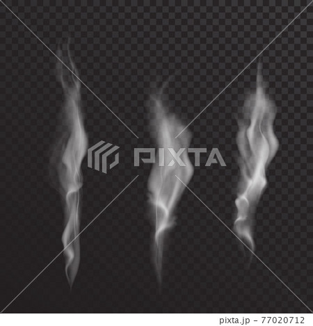 Set of vector realistic smoke isolated on a translucent background. 77020712