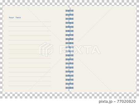 デザイン素材　見開きで使える　リングノート　ベクター 77020820