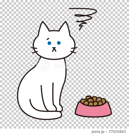 トラ猫イラストのキャットフード 茶トラ猫（子猫）線画無しふんわり全身像イラスト - No