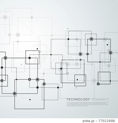 Vector connections with dots and lines on blue background 77022686