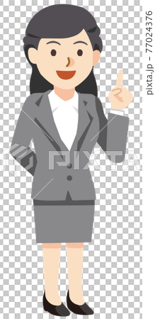 Business woman pointing her finger with a smile Business woman pointing her finger with a smile 77024376
