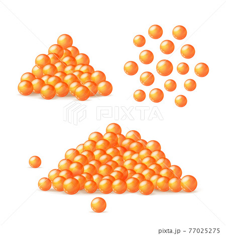 Realistic Detailed 3d Red Caviar Set. Vector 77025275