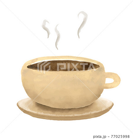 コーヒーカップ 手描き水彩イラストのイラスト素材