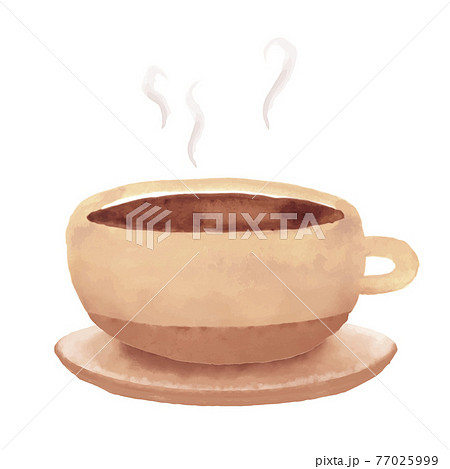 コーヒーカップ 手描き水彩イラストのイラスト素材