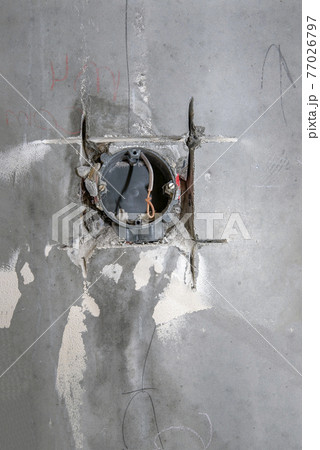 Hidden installation of electrical wires in a concrete wall 77026797