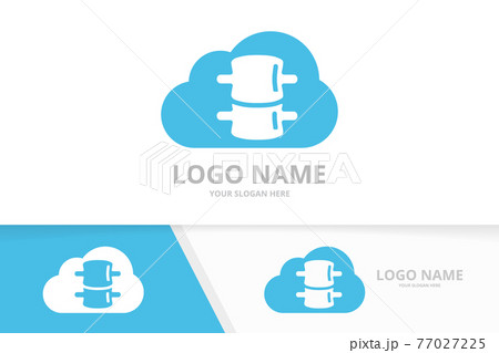 Vector spine and cloud logo combination. Unique spinal diagnostic center logotype design template. 77027225