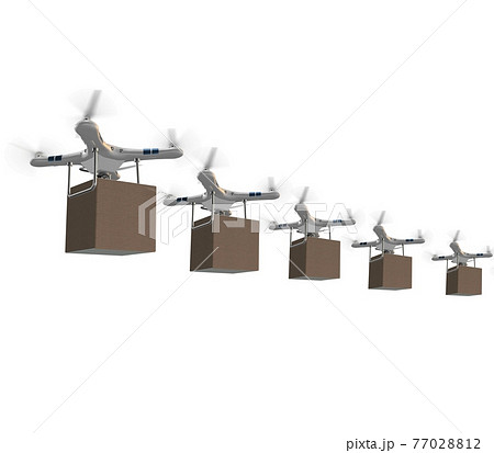 Drones in package delivery concept 77028812