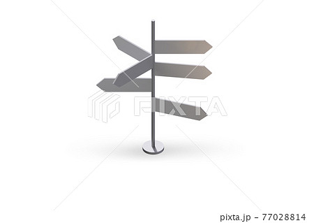 Road direction side in navigation concept - 3d rendering 77028814