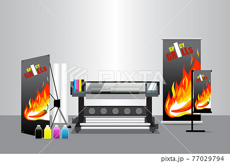 Large Format Printer with Display Stuff Large Format Printer with Display Stuff 77029794