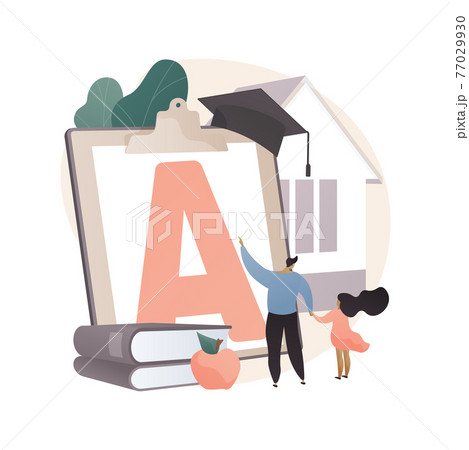 Home-school your kids abstract concept vector illustration. 77029930
