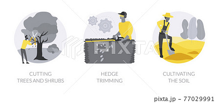 Landscape maintenance abstract concept vector illustrations. 77029991