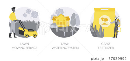 Gardening services abstract concept vector illustrations. 77029992