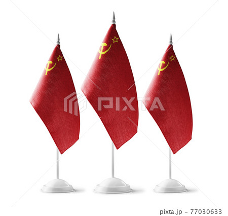 Set of USSR national flags on a white background Set of USSR national flags on a white background 77030633