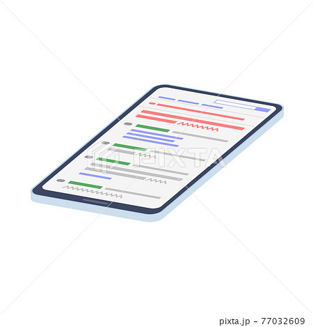 スマートフォンで匿名掲示板を表示。斜め。 77032609