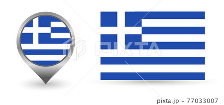 Vector flag Greece. Location point with flag Greece inside. 77033007