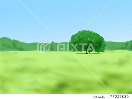 背景素材 広い野原のイメージ のイラスト素材