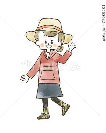 アウトドアウェアの女性 アウトドアウェアの女性 77039531