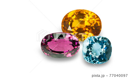 Natural gemstone isolated on a white background Natural gemstone isolated on a white background 77040097