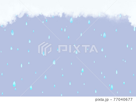 絵本風の可愛い雨粒背景 77040677