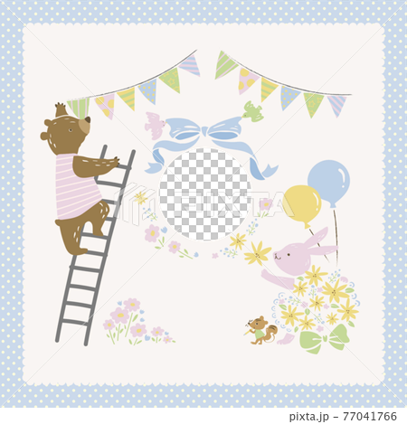 Animal congratulatory card with photos - Stock Illustration [77041766] -  PIXTA