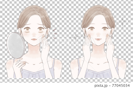 血行不良による目の下のクマに悩む女性のビフォーアフター 血行不良による目の下のクマに悩む女性のビフォーアフター 77045034