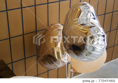 Silver helium balloon heart decoration Silver helium balloon heart decoration 77045460