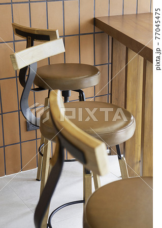 Simply wooden table top of outdoor seat 77045475