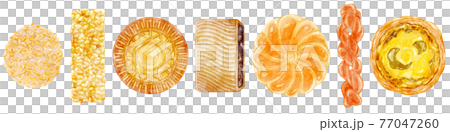 手繪水彩風格的中式點心插畫 77047260