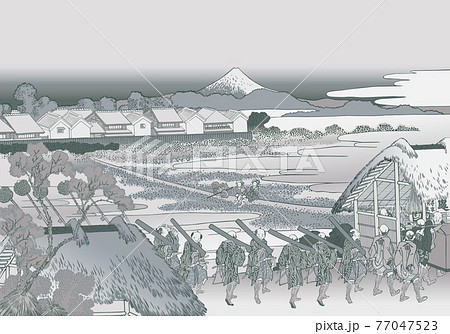 葛飾北斎イメージ従千住花街眺望ノ不二　銀 77047523