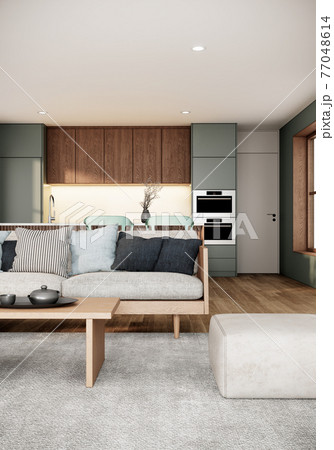 Cabinet wood design japanese style on Living room - Stock Illustration  [59650615] - PIXTA