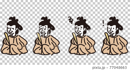 シンプルタッチの聖徳太子の表情セットイラストのイラスト素材