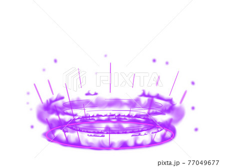 紫の火炎の魔法陣のイラスト素材