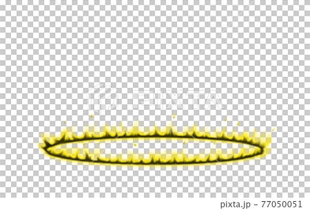 暗黒の黄色の炎の魔法陣のイラスト素材