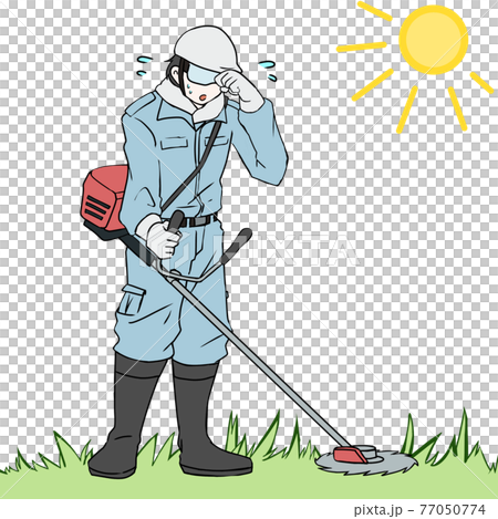 A man weeding under the hot sun A man weeding under the hot sun 77050774