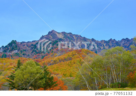 戸隠連峰　紅葉　八方睨・戸隠山　長野市戸隠 77051132
