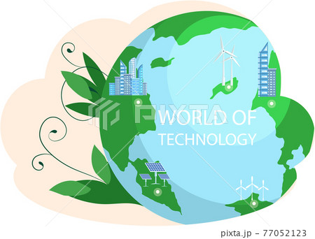 Climate and weather change of planet. Eco friendly, biodiversity, conservation and environmental protection 77052123