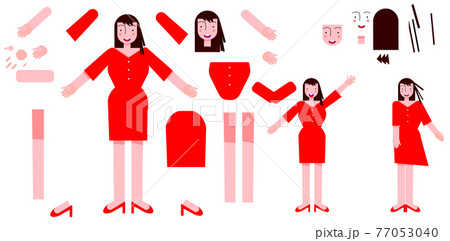 女性のボデイの組み立てベクターセット 女性のボデイの組み立てベクターセット 77053040