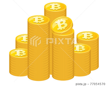 きれいに積み重ねたシンプルなビットコインのイラスト素材のイラスト素材