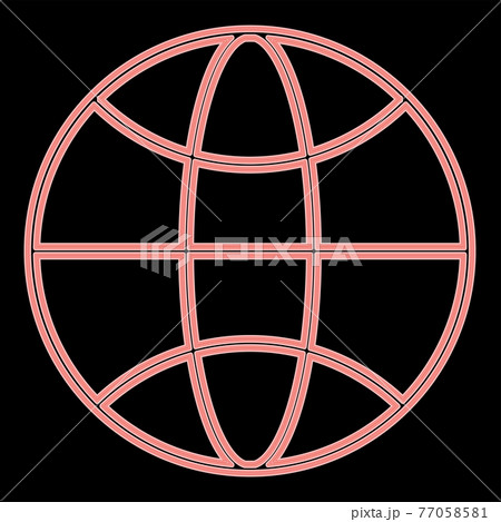 Neon white the red color vector illustration flat  77058581