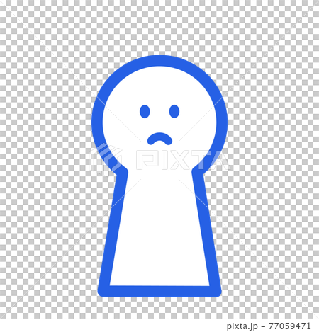 イラスト素材：マスクをしていない人・困っている人 77059471
