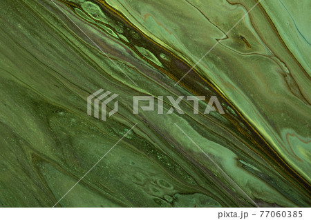 Abstract fluid art background dark green and brown color. Liquid marble. Acrylic painting on canvas with olive gradient. Abstract fluid art background dark green and brown color. Liquid marble. Acrylic painting on canvas with olive gradient. 77060385