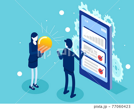 Business Characters Create New Idea Teamwork のイラスト素材