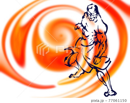 マッチョと炎のイラスト素材