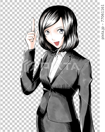 卡通風格顏色_西裝女_指法_豎 卡通風格顏色_西裝女_指法_豎 77061161