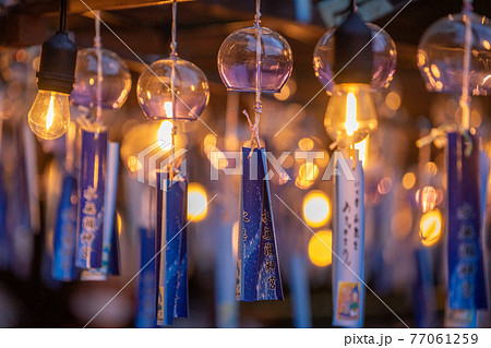 大阪府三島郡島本町の神社・水無瀬神宮の風鈴祭り「招福の風」のライトアップ 77061259