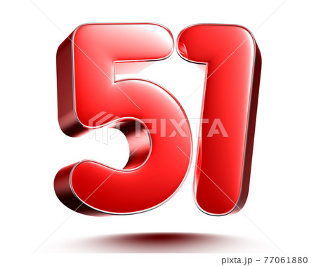 Red numbers 51.のイラスト素材 [77061880] - PIXTA