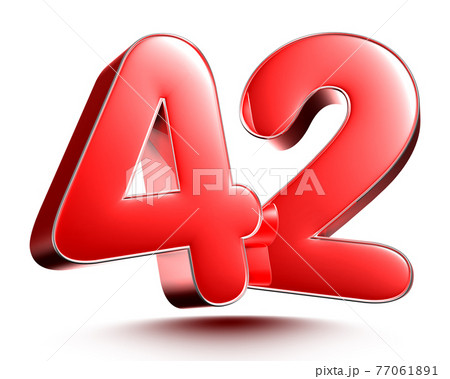 Red numbers 42.のイラスト素材 [77061891] - PIXTA