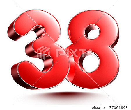 Red numbers 38.-插圖素材[77061893] - PIXTA圖庫
