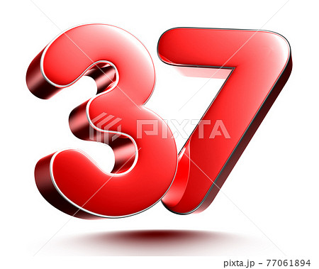 Red numbers 37.のイラスト素材 [77061894] - PIXTA