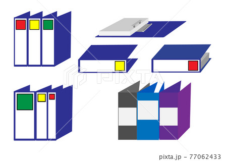 カラフルなパイプ式ファイルのイラスト素材